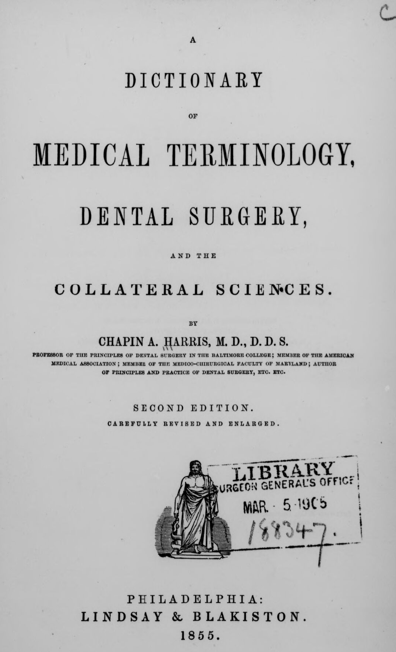 1855_Harris Dictionary of medical yerminology