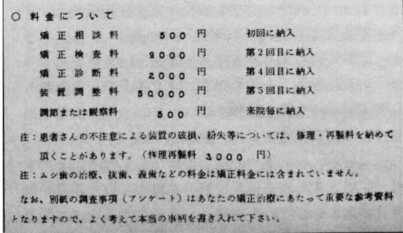 歯科矯正の料金_昭和43